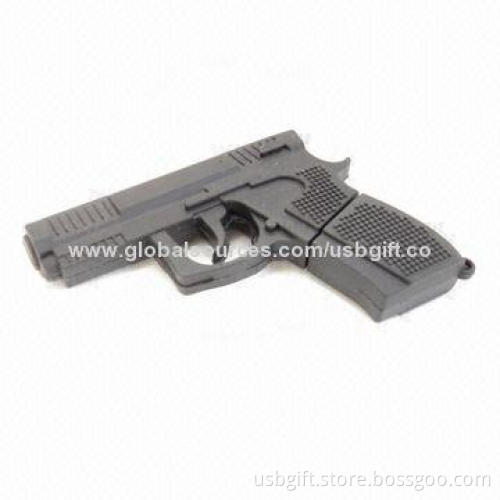 USB Flash Drive, 8GB, simulation gun style, PVC material, OEM and ODM orders welcomed